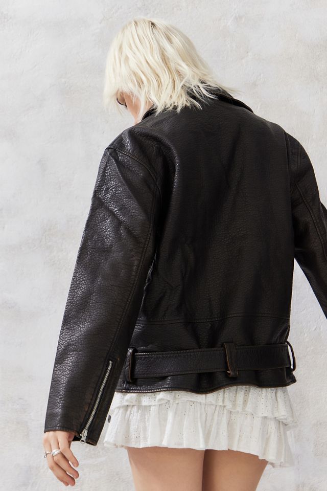 BDG Giacca da motociclista oversize in finta pelle #5