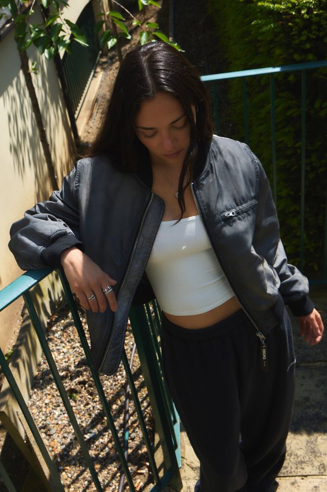 Cropped bomber on sale jacket womens