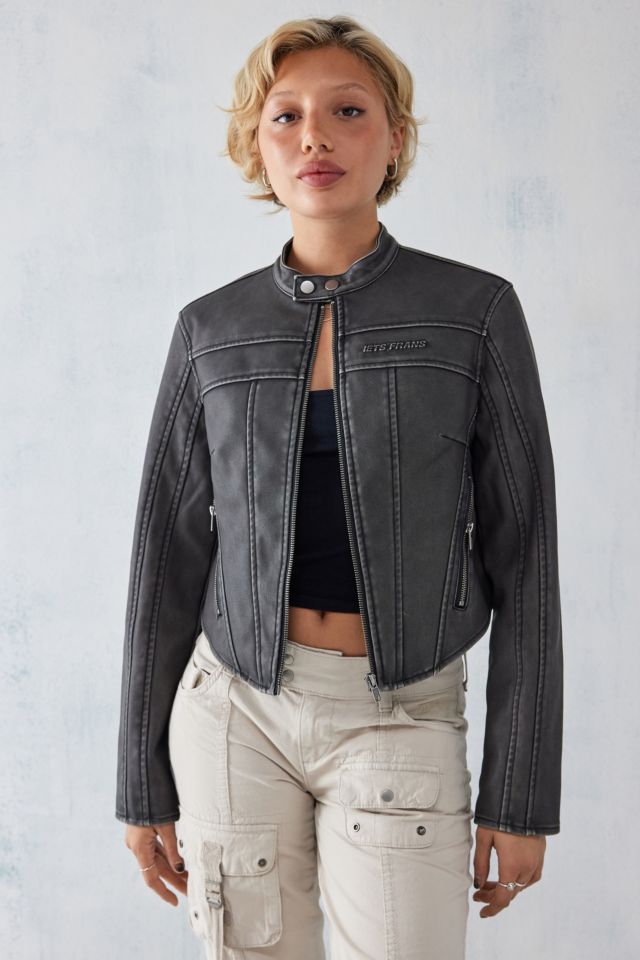 iets frans... Issey Faux Leather Motocross Jacket | Urban Outfitters UK