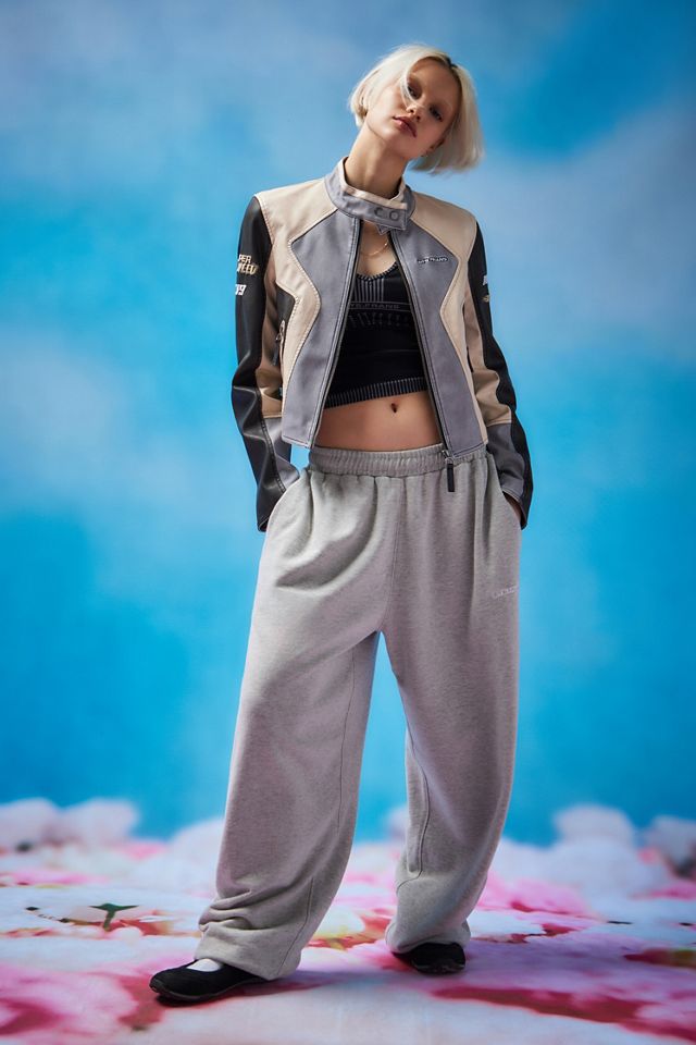 iets frans... Faux Leather Panelled Motocross Jacket #1