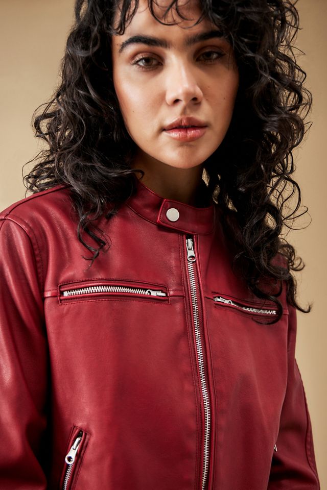 BDG Bob Red Faux Leather Jacket | Urban Outfitters UK