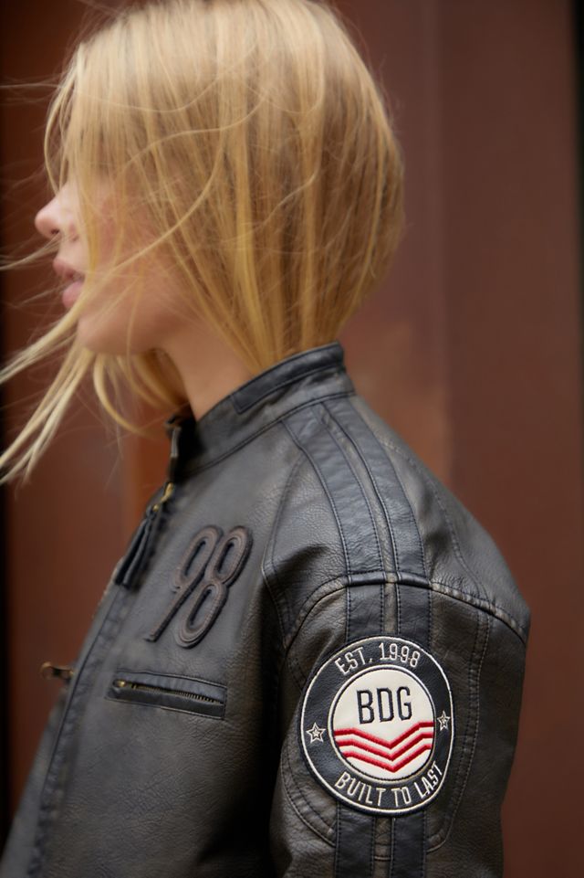 BDG Distressed Faux Leather Motocross Jacket  #1