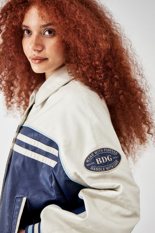 BDG Siren Faux Leather Varsity Jacket #3
