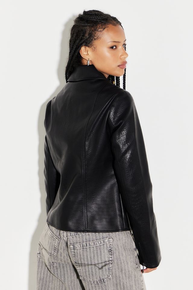Silence + Noise Faux Leather Fitted Jacket #3