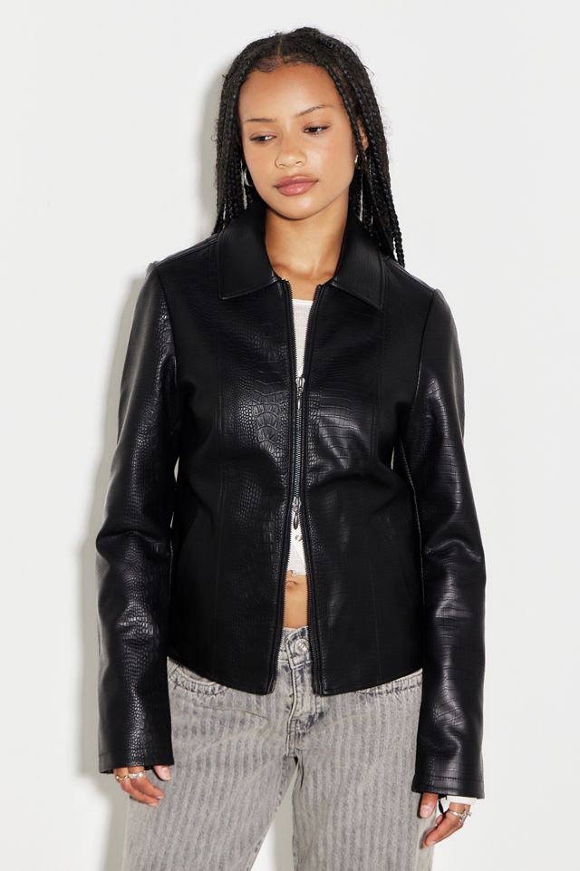 Silence + Noise Faux Leather Fitted Jacket #4