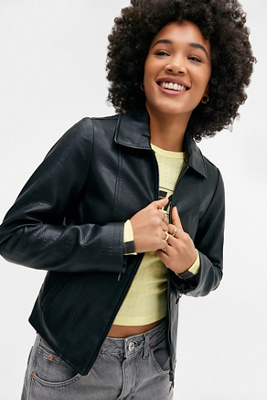 Veste en Similicuir Serpent Ajustée en taille: XS - Silence + Noise - Modalova