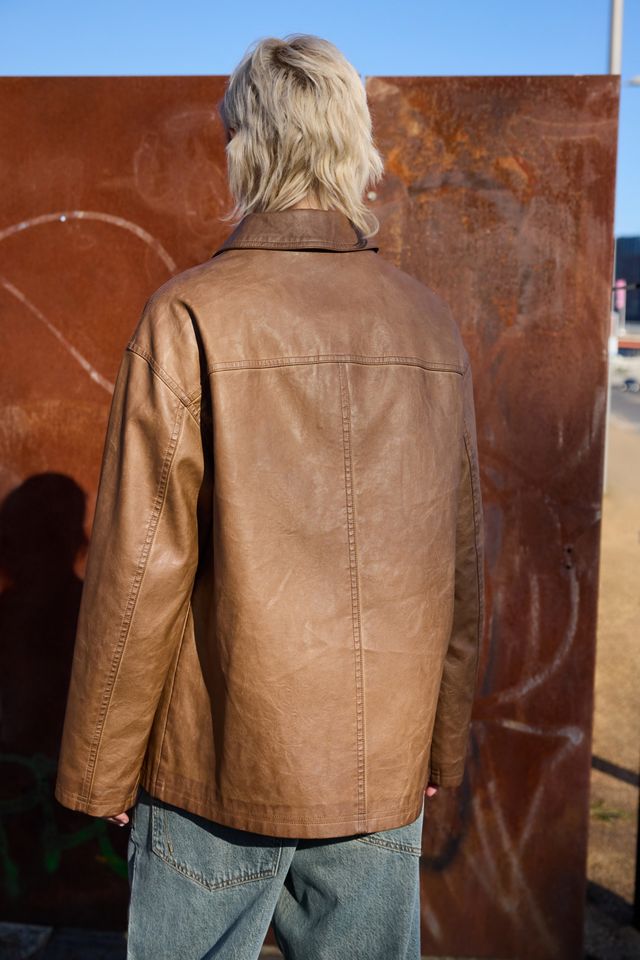 BDG Faux Leather Chore Jacket #8