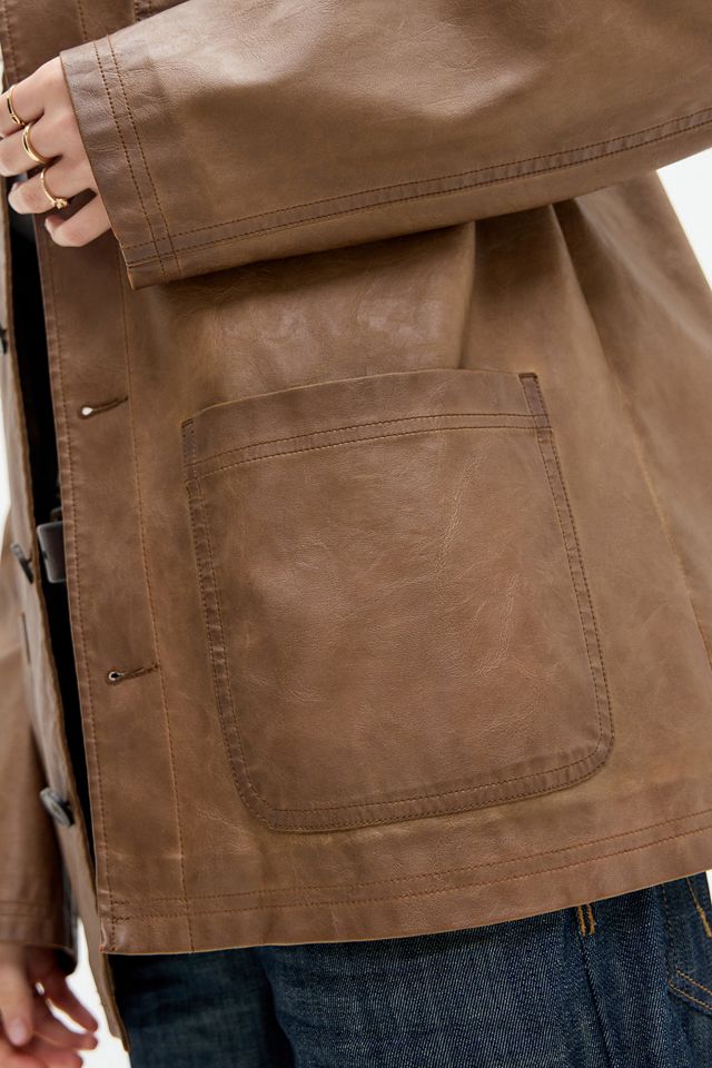 BDG Faux Leather Chore Jacket #4