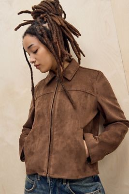 BDG Reißverschluss-Durch Kunstwildleder Jacke