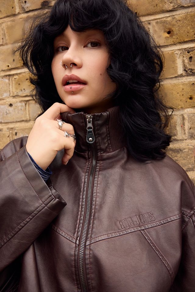 Veste bomber sans rembourrage en similicuir Frances BDG #2