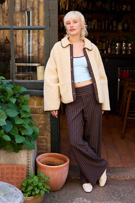 BDG Reversible Fleece Jacket - Cream M at Urban Outfitters