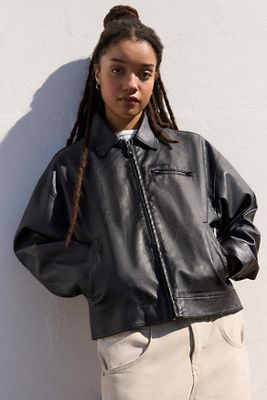 BDG Luca Shrunken Faux Leather Jacket