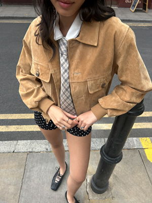 Veste bomber en daim UO Patrice par en taille: XS - Urban Outfitters - Modalova