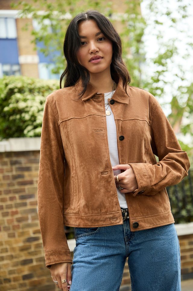 UO Peter Veloursleder Jacke mit Knöpfen #1