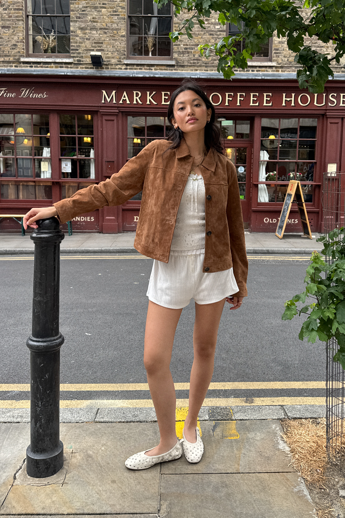 UO Peter Suede Button-Up Jacket