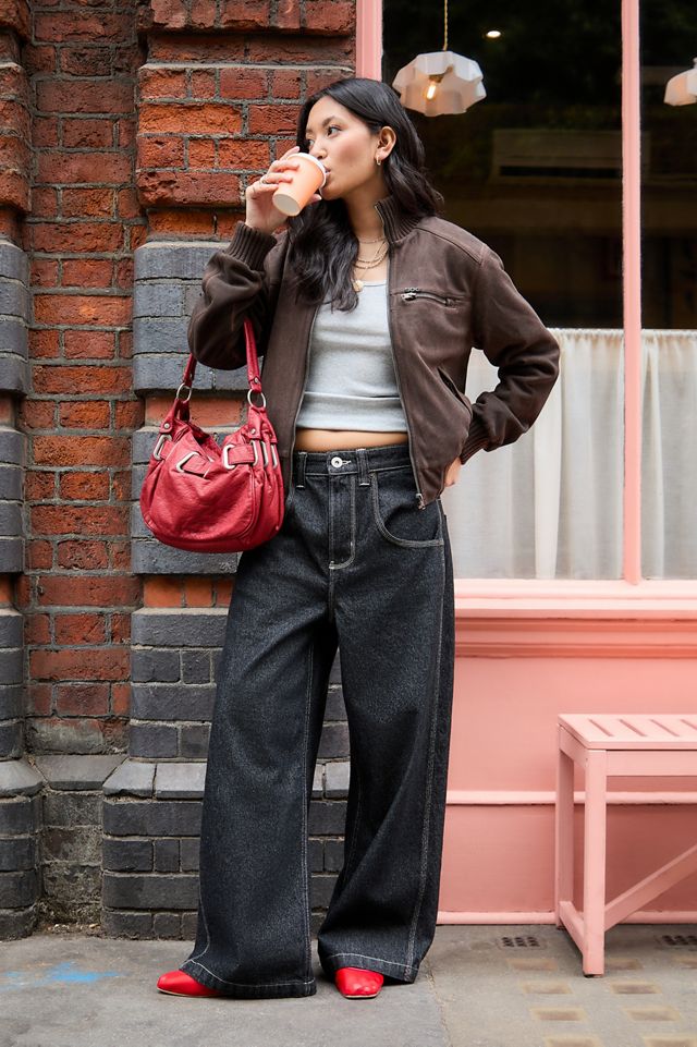 BDG Rueben Faux Suede Bomber Jacket #1