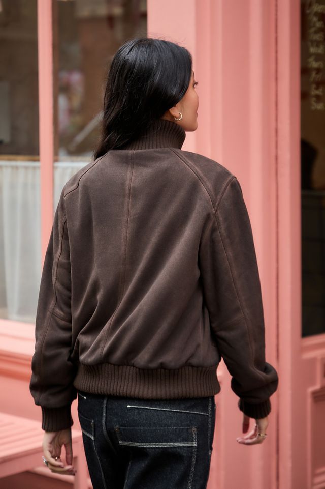 BDG Rueben Faux Suede Bomber Jacket #4