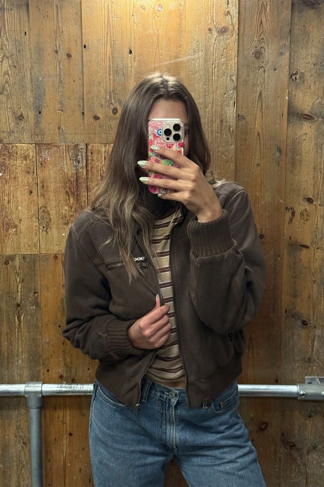 BDG Rueben Faux Suede Bomber Jacket #6