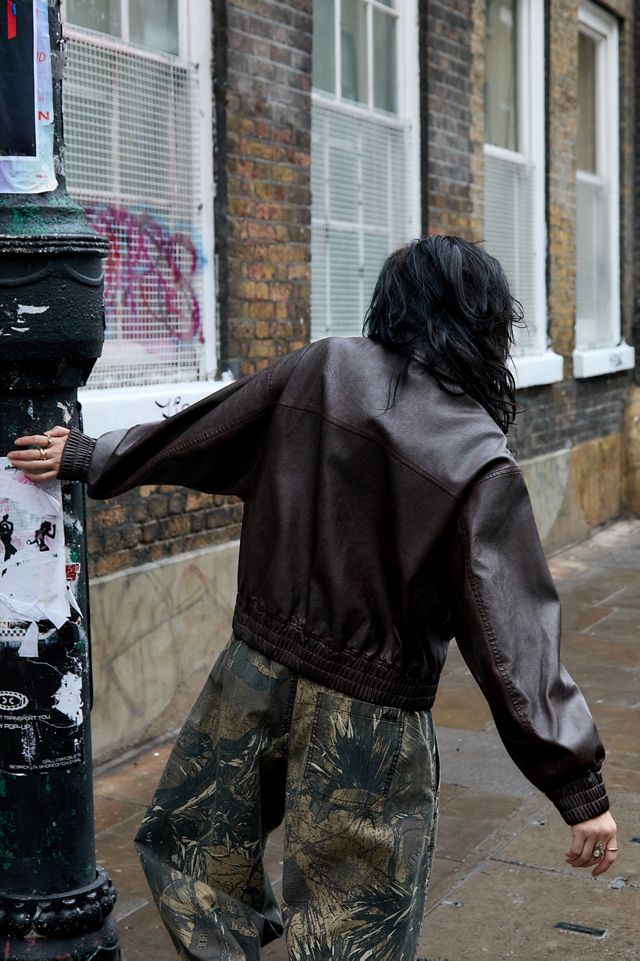 BDG Fern Faux Leather Bomber Jacket #4