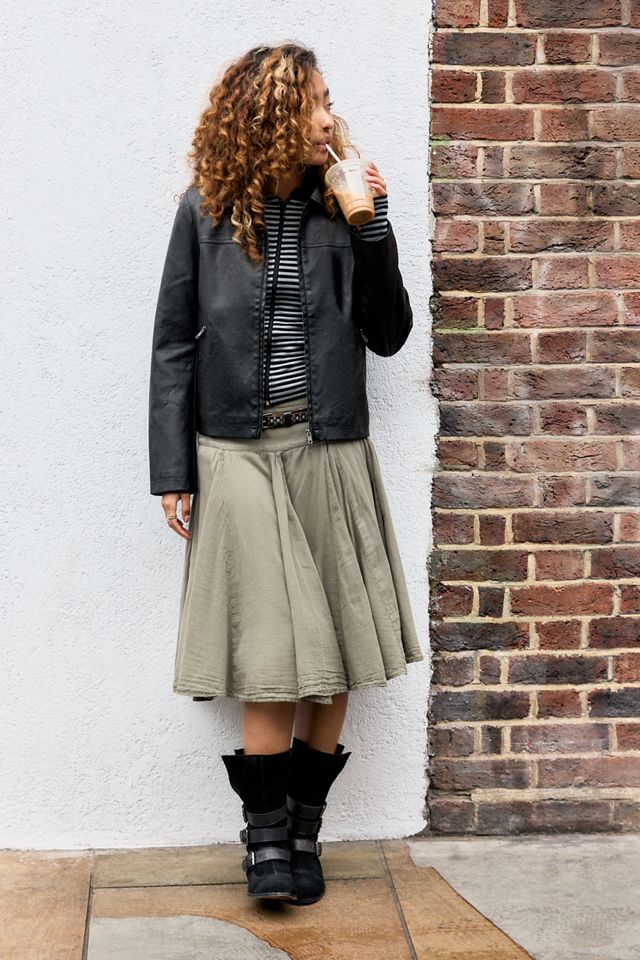 Silence + Noise Sally Taillierte Kunstlederjacke #1