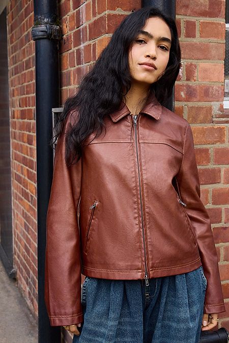Silence + Noise Sally Fitted Faux Leather Jacket