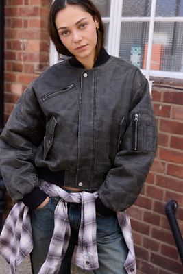 Chaqueta Bomber de Cera con Estampado de Camuflaje BDG