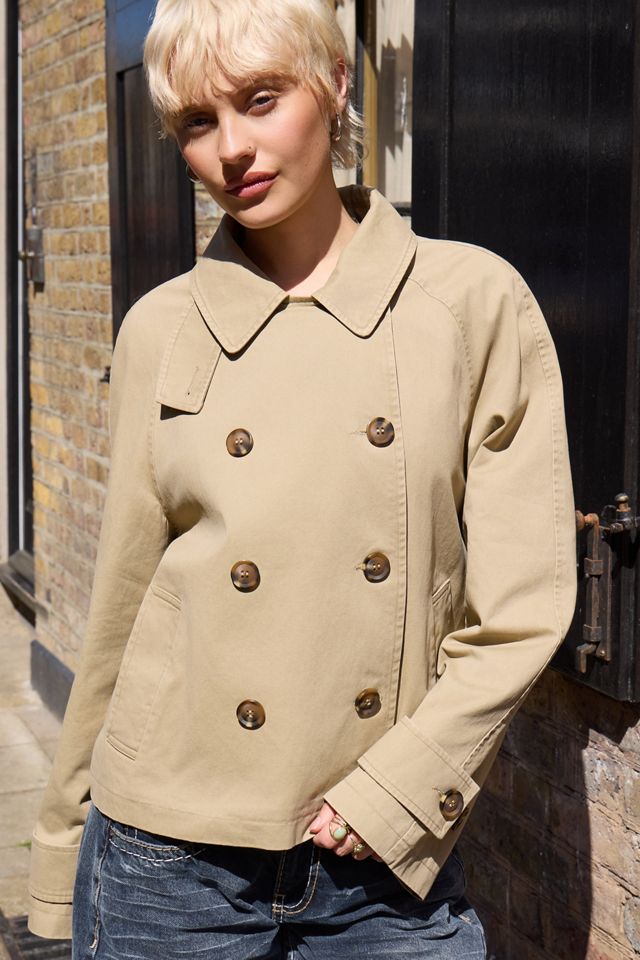 BDG Double Breasted Cotton Trench Coat #1