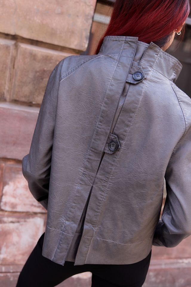 UO Morgan Waterfall Faux Leather Jacket #3