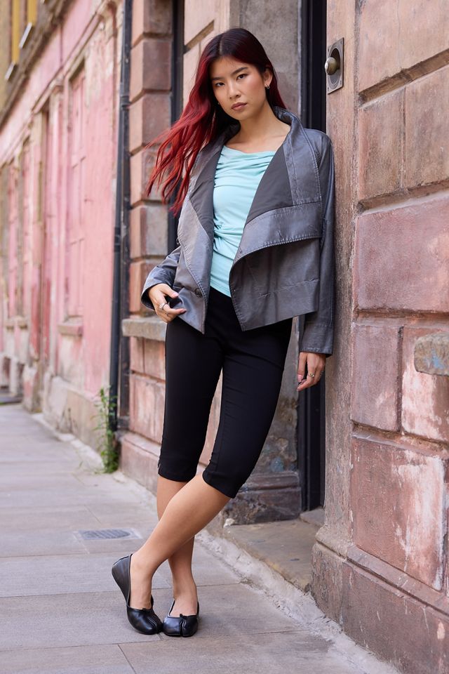 UO Morgan Waterfall Faux Leather Jacket #4