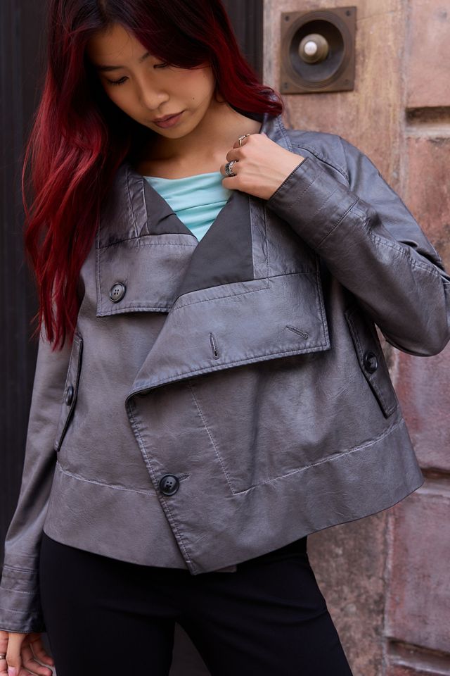UO Morgan Waterfall Faux Leather Jacket #5