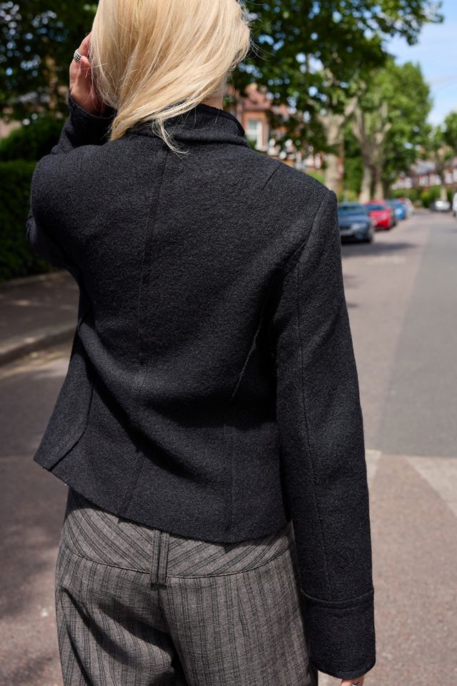 Chaqueta de Lana Asimétrica Raya Kimchi Blue #2