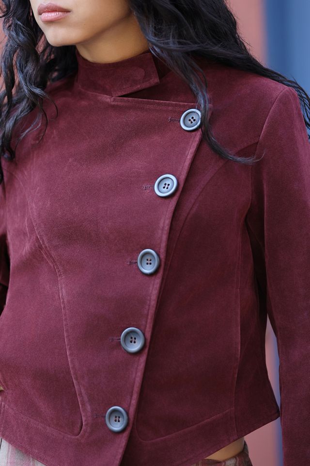 UO Brody Asymmetrische Jacke aus Kunstwildleder #3