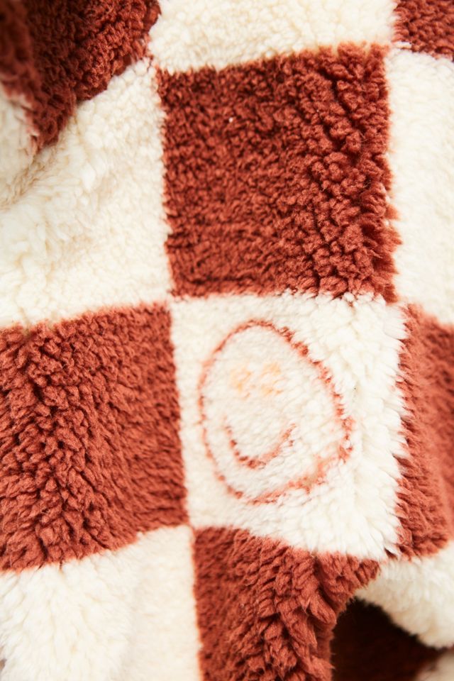 UO Giacca in pile a scacchiera marrone #3