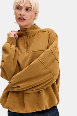 Felpa in pile con pannelli e mezza zip Legacy BDG