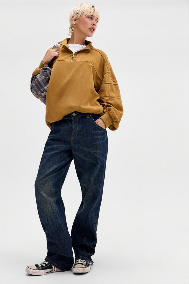 BDG Legacy Quarter Zip Panelled Fleece #1