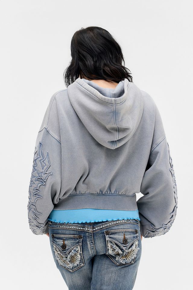 Sudadera con Capucha Corta con Cremallera y Apliqué Silence + Noise #4