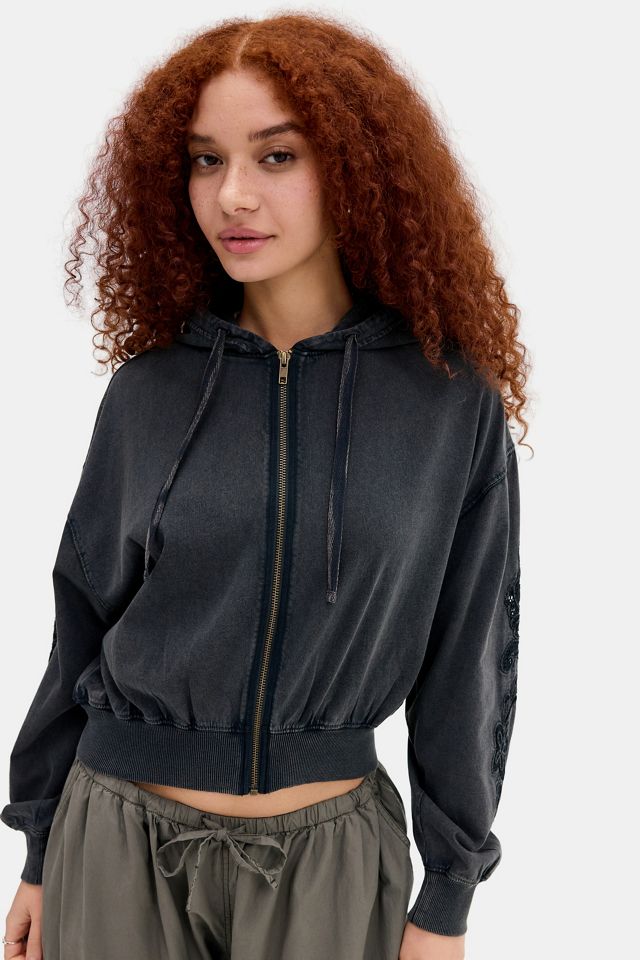 Sweat à capuche rétréci Leni noir UO #2