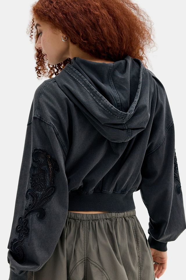 Sweat à capuche rétréci Leni noir UO #3
