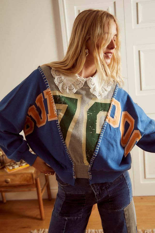 BDG - Sweatshirt effet rapiécé Martina bleu #1