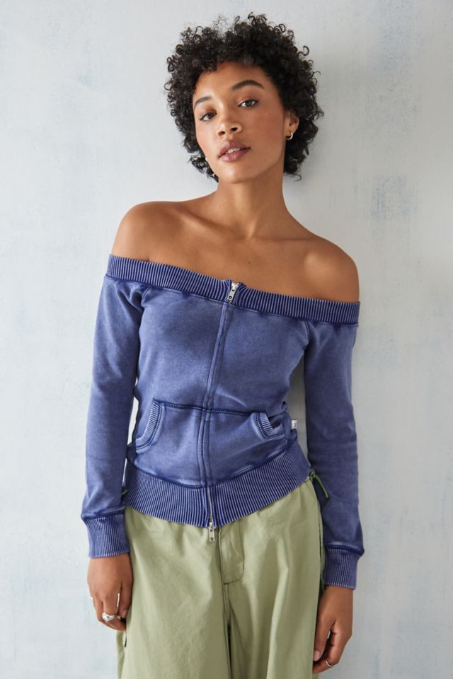 Shoulderless sweatshirt hot sale