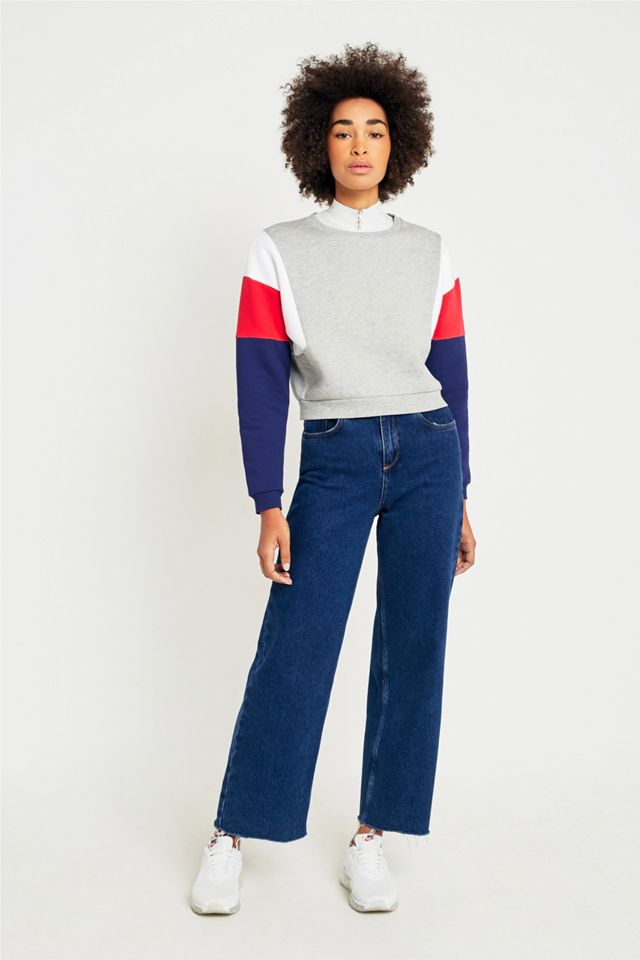 Urban Outfitters Colourblock Sleeve Cropped Sweatshirt #1