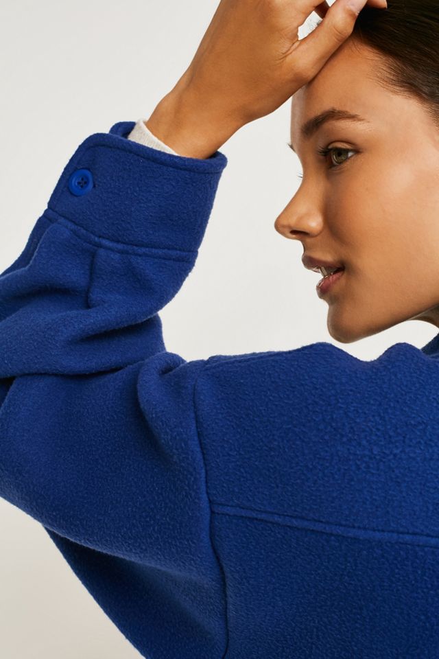 iets frans... Longline Fleece Button-Through Shirt #4