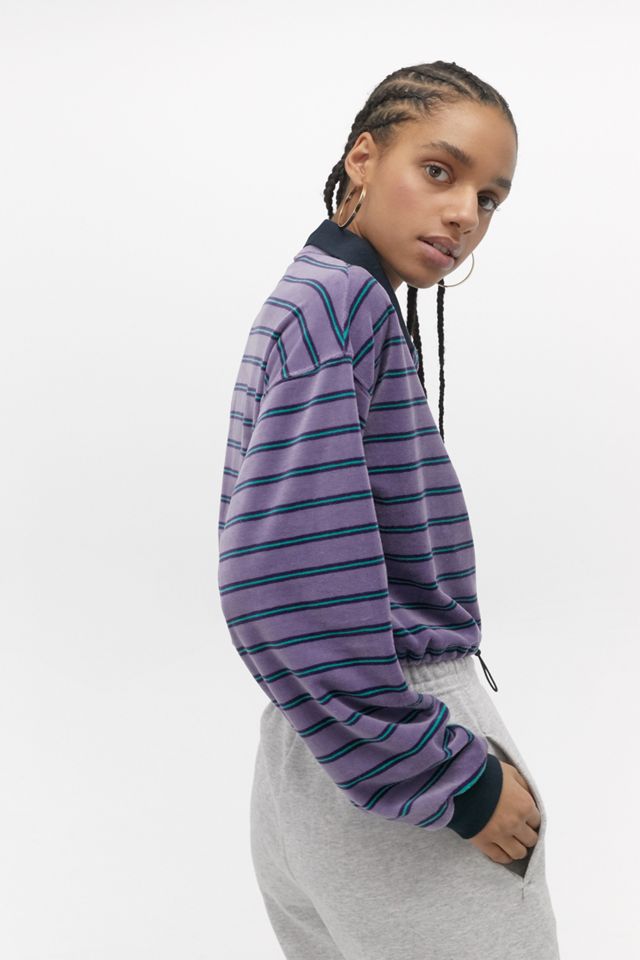 iets frans... Velour Stripe Rugby Top | Urban Outfitters UK