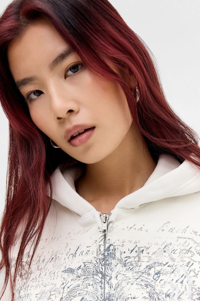 Sweat à capuche zippé UO Grunge Script #2