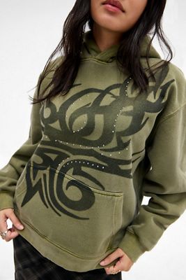 UO Khaki Tattoo Hoodie