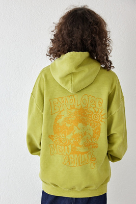 Pull à Capuche Urban Outfitters Homme Blanc Taille S - Fleurs De Cerisier Brodées