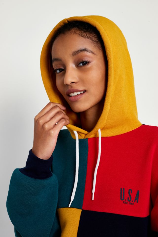 Colour block cheap hoodie urban outfitters