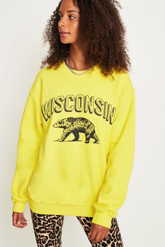 Urban Outfitters – Sweatshirt „Wisconsin“ in knalligem Gelb #4