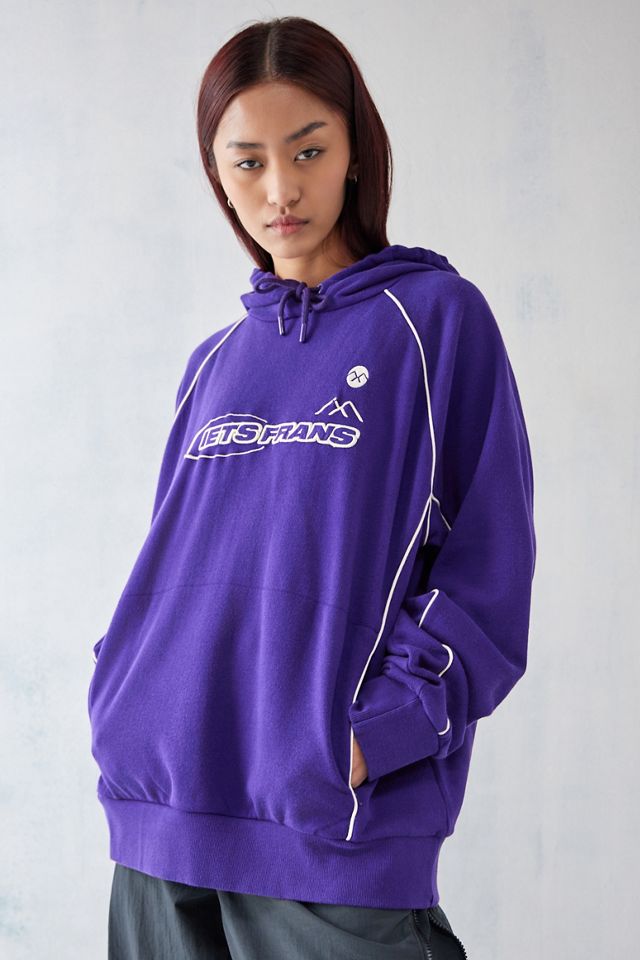 iets frans... Lila Kontrastpaspel-Hoodie #1