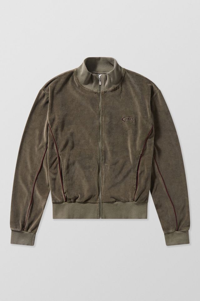iets frans... Khaki Harri Piped Velour Track Top #6